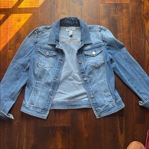 White House Black Market Light Blue Denim Jacket
